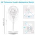 thumbnail image 6 of Yescom Pedestal Air Circulator Fan with 90° Oscillation Adjustable Height & Remote Control Quiet 3 Wind Speed Oscillating Fan Home Bedroom White Clearance, 6 of 10