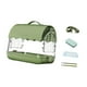 thumbnail image 2 of Jaula para pájaros ligera de acrílico Villa y bolsa con asa para jaula de pájaros Cuero PU verde, 2 of 9