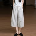 thumbnail image 3 of MLCDZ Womens Cotton Linen Lightweight Cropped Pants Loose Fit Wide Leg Capri Casual Loose Plus Size Elastic Waist Trousers, 3 of 6