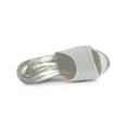thumbnail image 4 of BLISSFUL STEP Sandales à Talons Compensés à Enfiler à Plateforme Pailletée pour Femmes Argent 5,5, 4 of 7