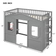 thumbnail image 4 of Twin Size House Loft Bed With Ladder-Gray Twin Size House Loft Bed With Ladder-Gray, 4 of 13