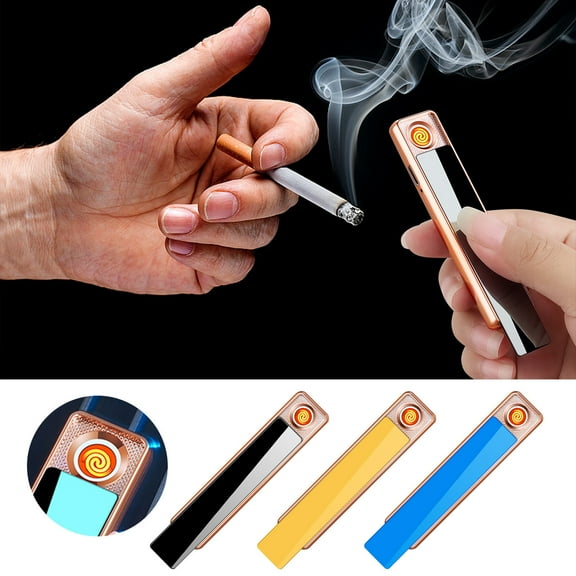 Nsxcdh Windproof USB Lighter Ipx7 Rechargeable Flameless Plasma,Up to 200 Uses per Charge 1.5h Fast Charge,Thin Metal Body Gift Boxed,Great for Camping Hiking Travel Edc