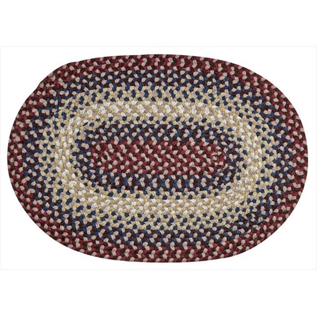 Better Trends BRWB6RCR Wool Bridge Braided Rug, Cranberry - 6 ft. Round