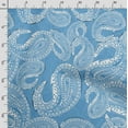 thumbnail image 3 of Soimoi Asian Paisley Print,Cotton Poplin, Sewing Fabric Sold by The Yard 42 Inch Wide,Sewing Craft Quilting/Quilt Making Fabric, Light Blue, 3 of 5
