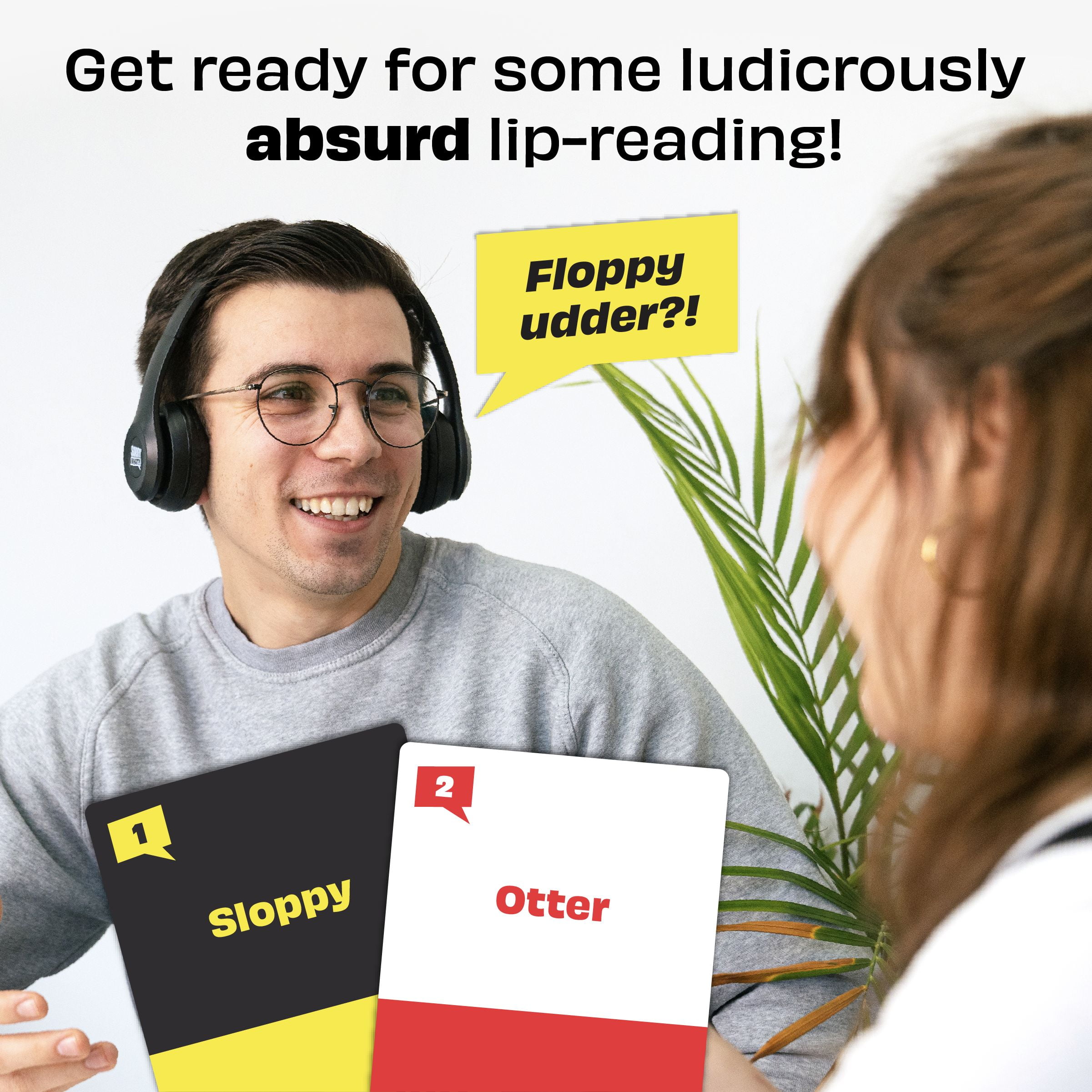 Sorry What -  Uncensored Terrible Lip Reading Adult Card Game - Based On The Headphone Challenge TikTok Trend - 2+ Players 40,000 Funny Word Phrase Combinations - Party Game for Adults