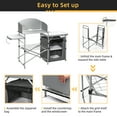 thumbnail image 4 of Costway Foldable Camping Table Outdoor BBQ Portable Grilling Stand w/Windscreen Bag, 4 of 9