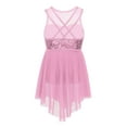 thumbnail image 2 of HULIJA Kids Girls Lyrical Dance Dress Shiny Sequined Camisole Chiffon Skirts Pink 16, 2 of 7