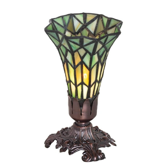 Meyda Lighting 8" High Stained Glass Pond Lily Victorian Accent Lamp