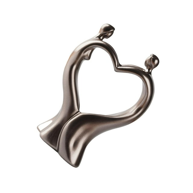 Escultura de pareja Soledad arte abstracto forma de corazón figura de resina 14 cm x 5,5 cm x 20,5 cm