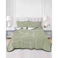 thumbnail image 3 of Sage Green Twin Size Down Alternative Comforter, Lightweight Comforter Quilt Bedding Set with Pillow Shams Minimalist Abstract Modern White Art All Seasons Bed Comforter Duvet Insert 68"x86", 3 of 7