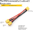 XT60 Parallel Battery Connector 1 Male to 2 Female Cable Dual Extension