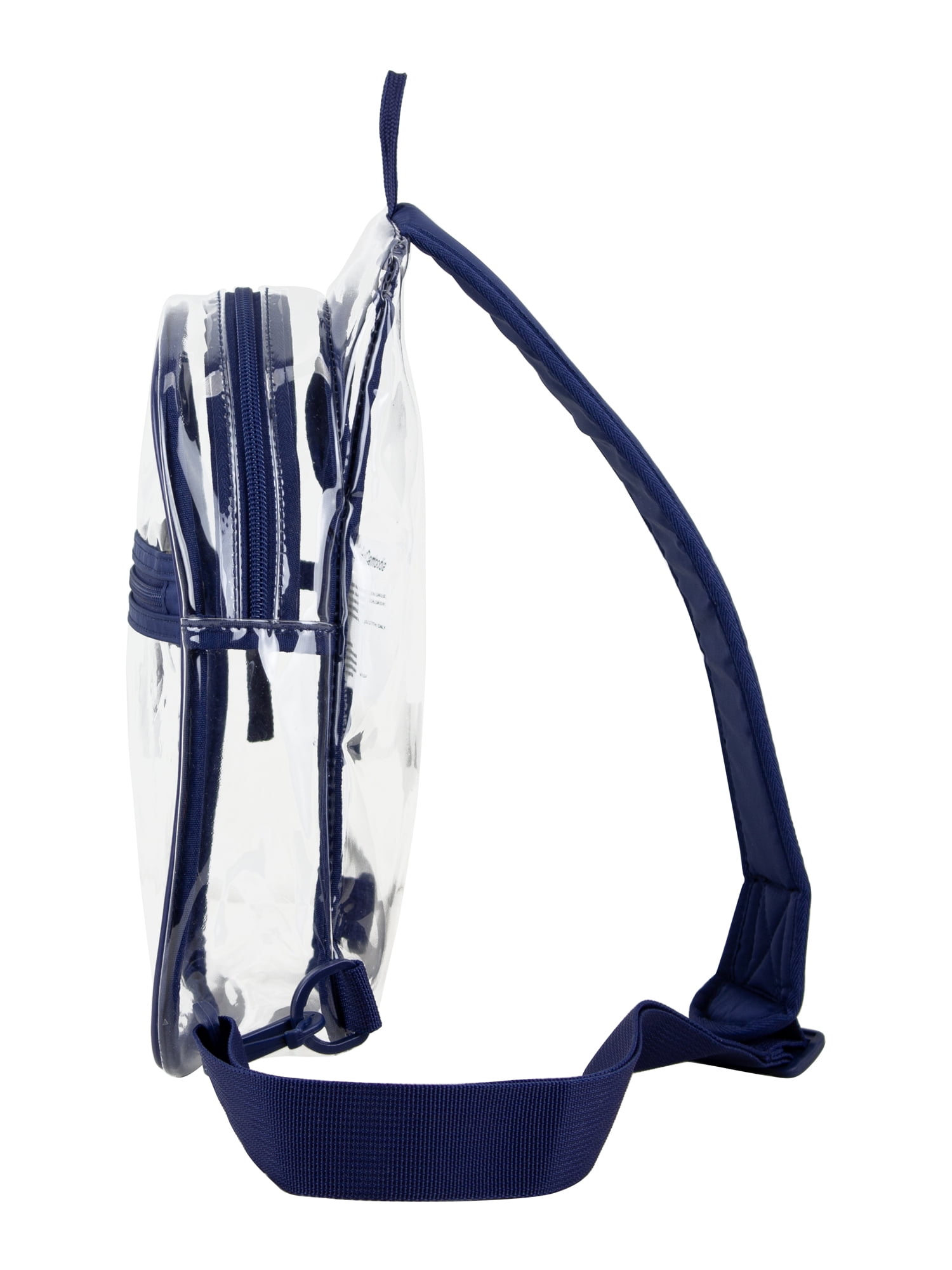 Eastsport Unisex Clear Sling Stadium Approved Bag, Blue Trim