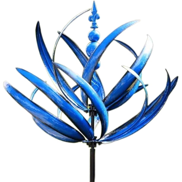 Garden Wind Turbine |3D Wrought Iron Dynamic Garden Spinner |360 Degree ...