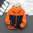 thumbnail image 2 of Generic Toddler Girls Boys Spring Winter Long Sleeve Spliced Thick Plush Zipper Stand Collar Coat Jacket for 3-9 Years for Holiday Winter Party Christmas（8-9 Years Orange）, 2 of 4