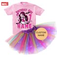 thumbnail image 5 of Conjunto de tutú y vestido para cumpleaños de niñas, traje de fiesta de cumpleaños de Monster High Boll, vestido ligero para fiesta de niñas, falda de 5 años, manga larga, 5 of 5