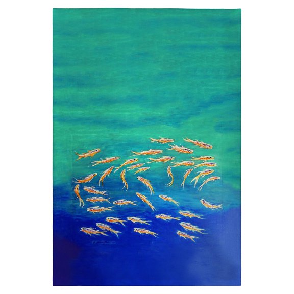 Betsy Drake Interiors Schooling Fish Guest Towel