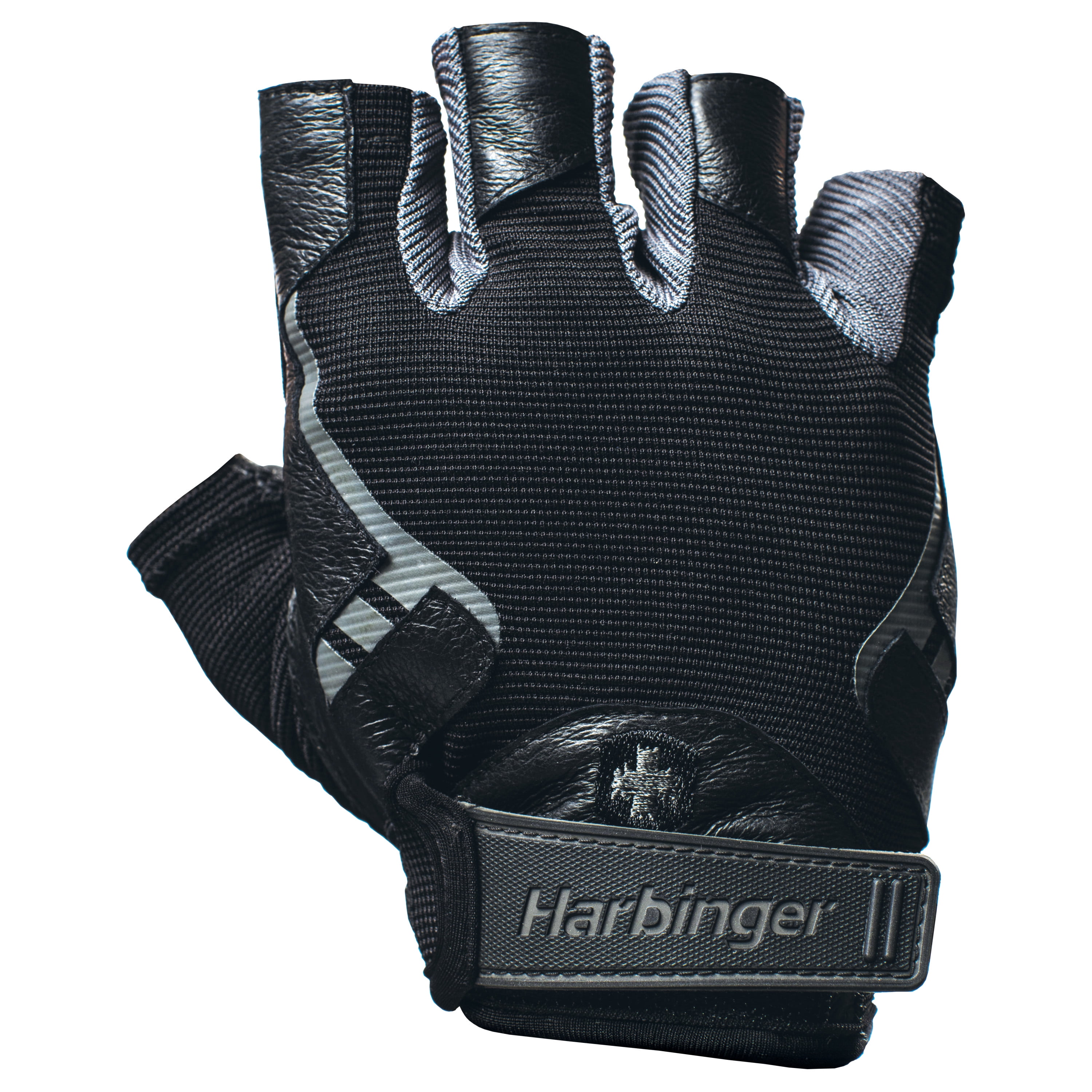 Harbinger Training Grip Tech Gel-Padded Leather Palm Weightlifting Gloves Pair
