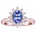 thumbnail image 3 of Star K � Classic Oval 7x5 Lady Diana Halo Genuine Tanzanite Ring, 3 of 9