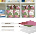thumbnail image 4 of Yayeee Foldable Storage Basket for Shelves with Handles Set of 2 Waterproof Cloth Bins, White Flowers, 4 of 7