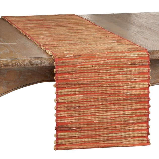 Chemin de Table Long 14 x 72 Po. avec Design Jacinthe d'Eau Orange