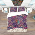 thumbnail image 3 of Designart 'Texture with Abstract Flowers' Bohemian & Eclectic Bedding Set - Duvet Cover & Shams, 3 of 4