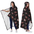 thumbnail image 2 of Wearable Blanket,Black Christmas Car and Santa Pattern Hooded Wearable Flannel Blanket for Adults & Teens,Winter Poncho Shawl Wrap Cape Cozy Anti-Pill,60"x80", 2 of 5