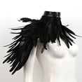 thumbnail image 7 of Doomiva Women's Gothic Feather Shrug Cape Victorian Scarf Cape Shawls Elegant Shoulder Wings Black One Size, 7 of 7
