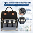 thumbnail image 3 of Diaper Bag Backpack, DERSTUEWE Diaper Backpack, Baby Bag with Insulated Bottle Pockets, Unisex, Black, 3 of 6