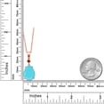 thumbnail image 2 of Gem Stone King 18K Rose Gold Plated Silver Green Turquoise and Red Garnet Pendant Necklace for Women (6.15 Cttw, Pear Shape 16X12MM, Gemstone, with 18 inch Chain), 2 of 3