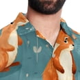 thumbnail image 5 of Squirrel Men's Hawaiian Button Down Printed Short Sleeve Summer Beach Shirts, 5 of 6