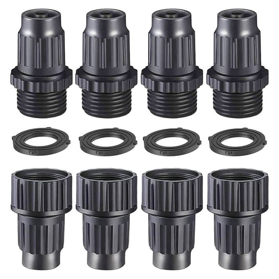 Expandable Garden Hose Repair Kit | 4-Piece Male & Female Hose End Connectors | 3/4" Thread Fittings for Garden Irrigation & Outdoor Use