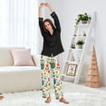thumbnail image 6 of Dailycode Women's Pajama Pants Wide Leg Lounge Pj Bottoms With Pockets Colorful Owls and Flower, 6 of 7