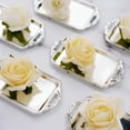 thumbnail image 2 of Efavormart 12 Pack - 4" Silver Rectangular Mini Candy Display Tray Favors for Wedding, Bridal Shower, Baby shower, Birthday, Candy Jars Decorations, 2 of 5
