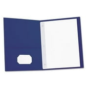 Universal Two-Pocket Portfolios with Tang Fasteners, 0.5" Capacity, 11 x 8.5, Dark Blue, 25/Box