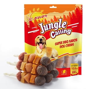 Jungle Calling Dog Treats Variety Chews with Chicken, Duck & Beef, 10.6 oz