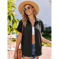 thumbnail image 5 of MOYIKO Short Sleeve Summer Tops for Women Casual Button Down Shirts Solid Business Work Blouses, 5 of 7