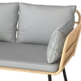 thumbnail image 5 of Craftian All-Weather Wicker Outdoor Loveseat with Soft Cushion, 2-Seat Rattan Sofa - Gray, 5 of 10