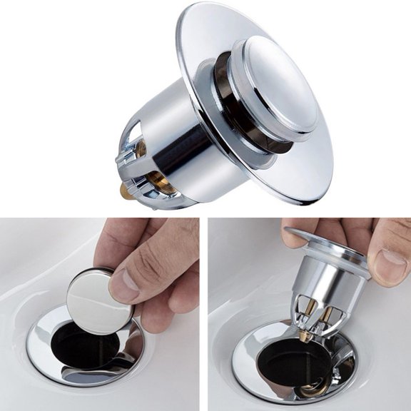 Universal Bathroom Sink Plug Stopper Wash Basin Core Bounce Up Drain Filter