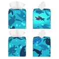thumbnail image 2 of Lsque World Turtle Day Printed Tissue Box Cover Holder, Facial Paper Organizer Dispenser,Square with Bottom Belt, PVC Leather Decorative Organizer, 2 of 8