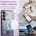 thumbnail image 3 of Magnetic Case  for Samsung Galaxy S24 Plus Glitter Case Luxury Plating Love Heart Compatible with MagSafe Clear Case with Camera Protector Protection Shockproof Cover for Women Girls, 3 of 10