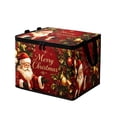 thumbnail image 2 of Christmas Foldable Storage Box, Holiday Ornament Clothes Storage Bin with Lid Handles, Large Capacity Decorative Christmas Organizer, Home Storage Gift, 2 of 6