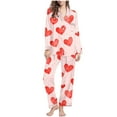 thumbnail image 4 of Tnhcen Women's Plus Size Valentine's Day Pajama Set 2026 New Long Sleeve Button Front with Pocket Loose Fit Pajamas S - 2XL Soft Comfortable Sleepwear for Women Gift, 4 of 8