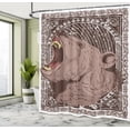 thumbnail image 5 of Ambesonne Animal Shower Curtain, Growling Grizzly Bear, 69"Wx84"L, Brown and White, 5 of 5