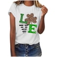 thumbnail image 1 of CEHVOM T-Shirts de la Saint-Patrick pour Femmes Chanceuses, T-Shirt de la Saint-Patrick Chanceux pour Femmes, T-Shirt Décontracté Ample à Imprimé Léopard et Lettres à Manches Courtes et Col Rond pour Femme, 1 of 4