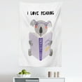 thumbnail image 1 of Reading Saying Tapestry, Koala Animal Smart Books Lover Cartoon Style Drawing Print, Fabric Wall Hanging Decor for Bedroom Living Room Dorm, 5 Sizes, White Pale Grey and Lilac, by Ambesonne, 1 of 1