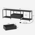 thumbnail image 3 of TV Stand with Fabric Drawer for 55 Inch TV, Entertainment Center with Open Shelves, Media TV Console Table for Living Room, Bedroom, Black, 3 of 8