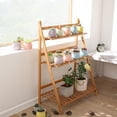 thumbnail image 5 of Plant Flower Stand Rack Shelf 3-Tier Bamboo Foldable Pot Racks Planter Organizer Display Shelves, 5 of 18