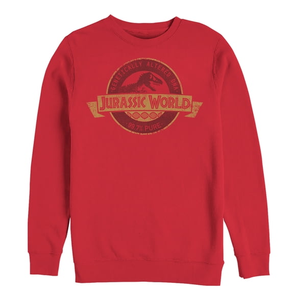 Men's Jurassic World Genetically Altered Logo Sweatshirt Red X Large