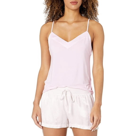 Calvin Klein Womens Modal Satin Lounge and Sleep Camisole Shirt Large Pearly Pink