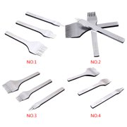 fashionhome DIY Leather Tools Set Stainless Steel 2/5/10 Prong Flat Leather Chisel Hole Piercing Punching Tool Kit